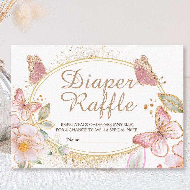 Butterfly Girl Baby Duschkabine Windeln Raffelverp Begleitkarte (Von Creator hochgeladen)