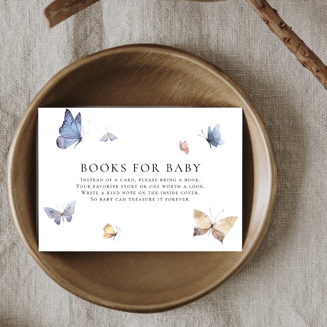 Butterfly Girl Baby Shower Books for Baby Begleitkarte (Butterfly Girl Baby Shower Books for Baby Enclosure Card)