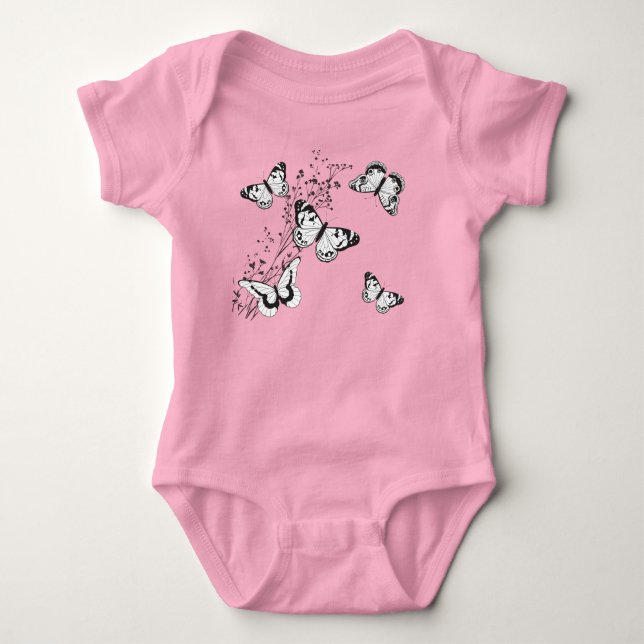 Butterfly Girl One-piece Baby Strampler (Vorderseite)