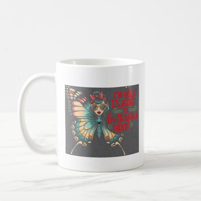 Butterfly Girl - Only Talking to Butterflies Kaffeetasse (Links)