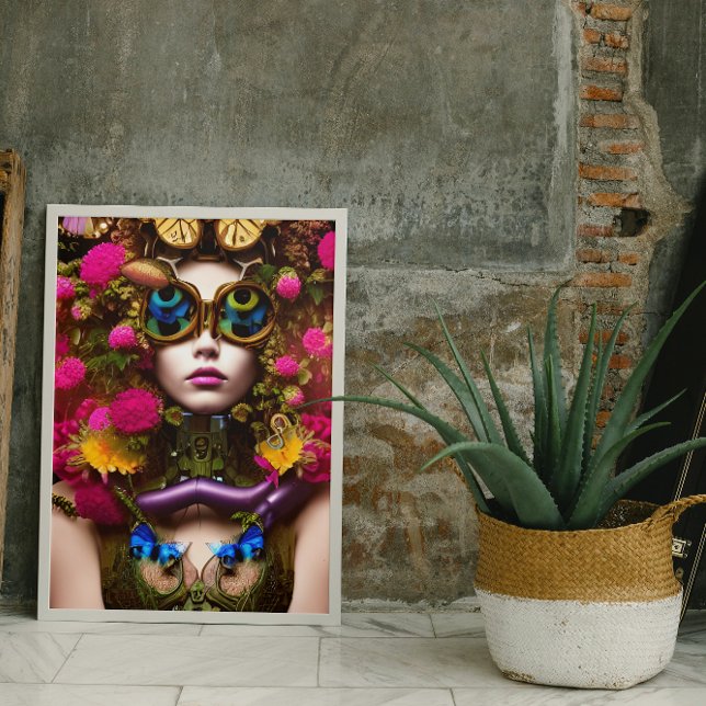 Butterfly Girl Surreal Fantasy Art Print Poster (Von Creator hochgeladen)