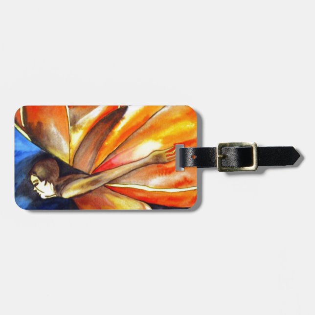 Butterfly Girl über das Original Fantasy Art Gepäckanhänger (Vorderseite horizontal)