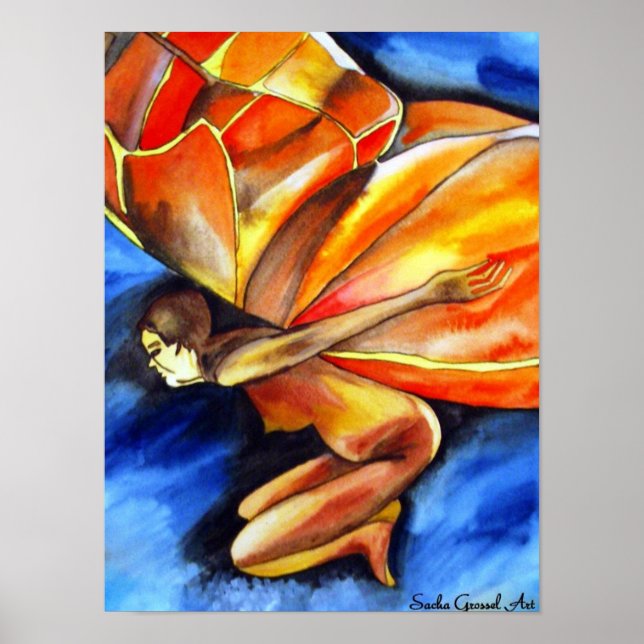 Butterfly Girl über das Original Fantasy Art Poster (Vorne)