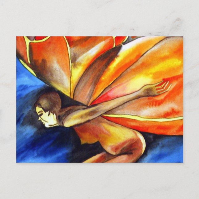 Butterfly Girl über das Original Fantasy Art Postkarte (Vorderseite)