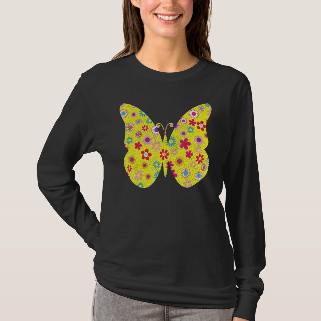 Butterfly Girl Who Lieben Schmetterlinge Niedliche T-Shirt (Vorderseite)