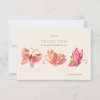 Butterfly Girls Geburtstagsparty Danke Karte