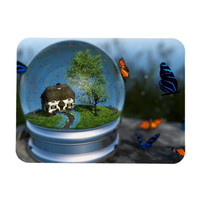 Butterfly Globe Flexible Magnet (Horizontal)