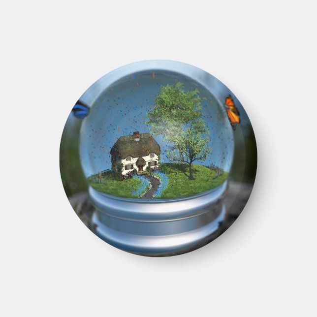 Butterfly Globe Magnet (Vorne)