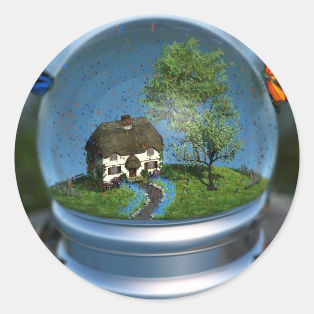 Butterfly Globe Stickers (Vorderseite)