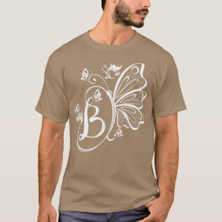 Butterfly Grunge Fairycore Ästhetik Letter B Mono T-Shirt