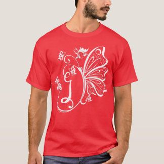 Butterfly Grunge Fairycore Ästhetik Letter I Mono T-Shirt