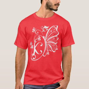 Butterfly Grunge Fairycore Ästhetik Letter K Mono T-Shirt