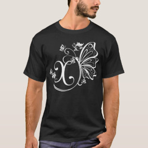 Butterfly Grunge Fairycore Ästhetik Letter X Mono T-Shirt