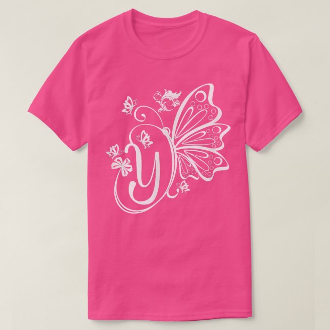 Butterfly Grunge Fairycore Ästhetik Letter Y Mono T-Shirt (Design vorne)