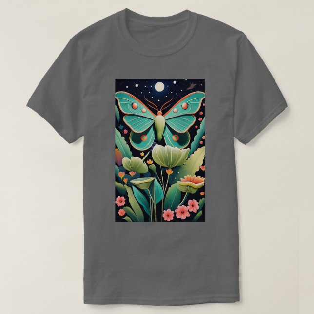 Butterfly Grunge Fairycore Ästhetische Luna Moth M T-Shirt (Design vorne)