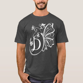 Butterfly Grunge Fairycore ästhetischer Letter D M T-Shirt