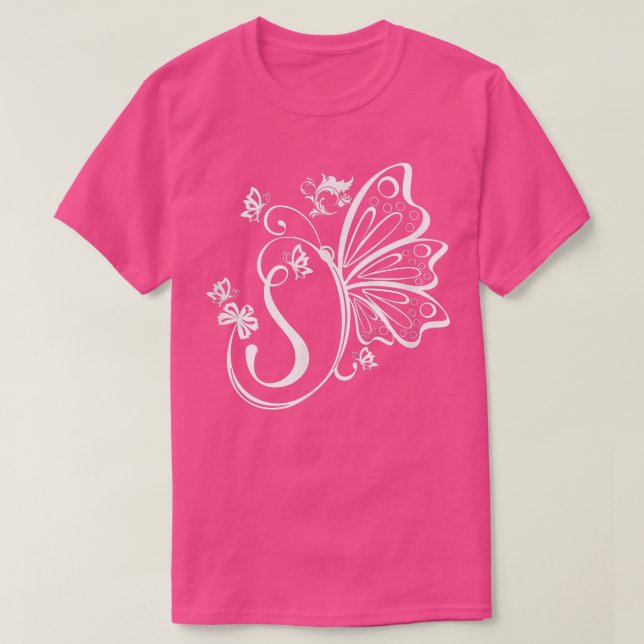 Butterfly Grunge Fairycore ästhetischer Letter S M T-Shirt (Design vorne)