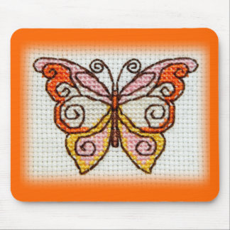 Butterfly-Handstickerei Mousepad