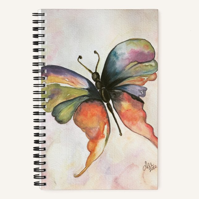 Butterfly Happiness Spiral Notebook Notizbuch (Vorderseite)