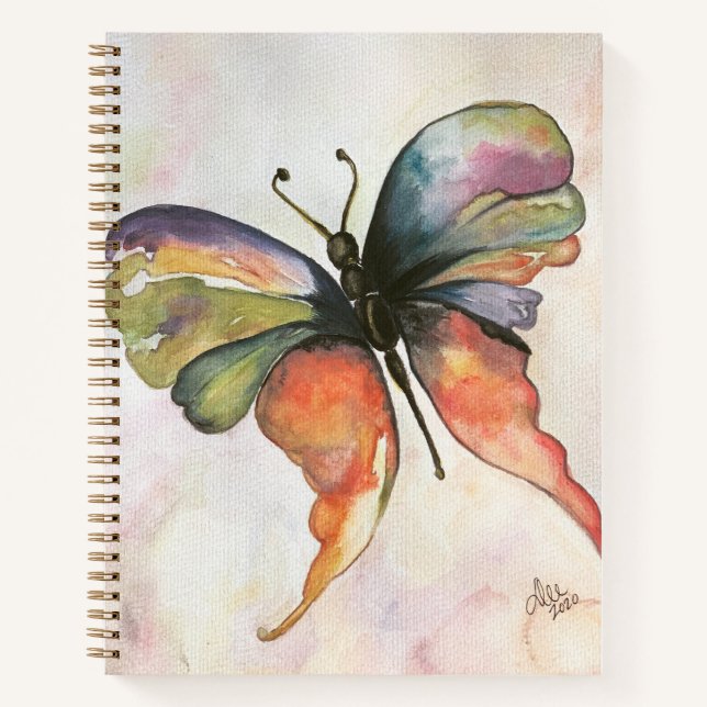 Butterfly Happiness Spiral Notebook Notizbuch (Vorderseite)
