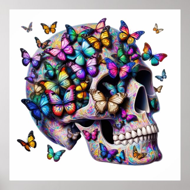 Butterfly Harmony Skull Poster (Vorne)