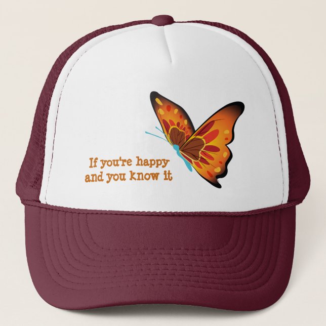 Butterfly Hat - Happy Hat Truckerkappe (Vorderseite)