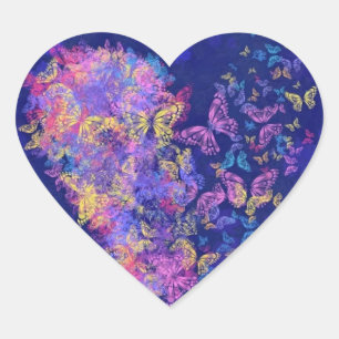 Butterfly-Heart-Aufkleber - Liebe Herz-Aufkleber