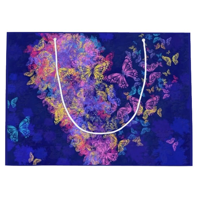 Butterfly Heart Geschenktasche Große Geschenktüte (Vorderseite)