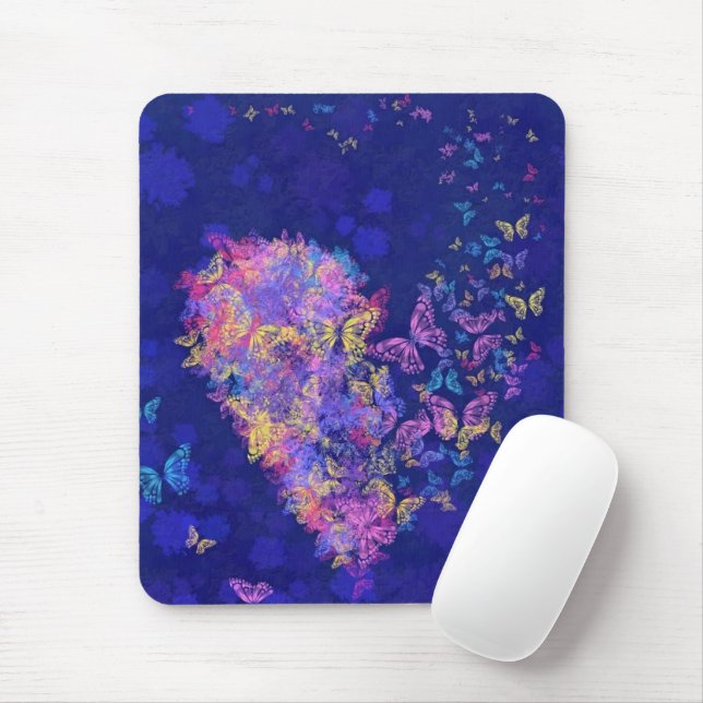 Butterfly Heart Mouse Pad - Liebe Mousepad (Mit Mouse)