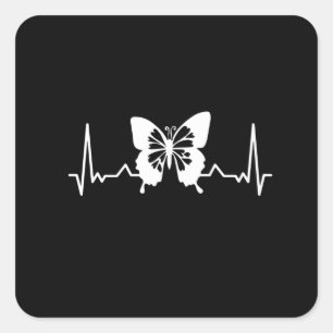 Butterfly Heartbeat Quadratischer Aufkleber