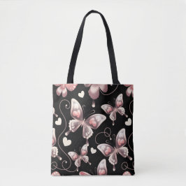 Butterfly Hearts Shopping Errand Tote Bag