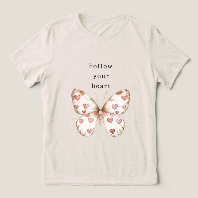 Butterfly Hearts Tri-Blend Shirt (Design Vorderseite)