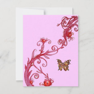 BUTTERFLY, hell rosa Einladung