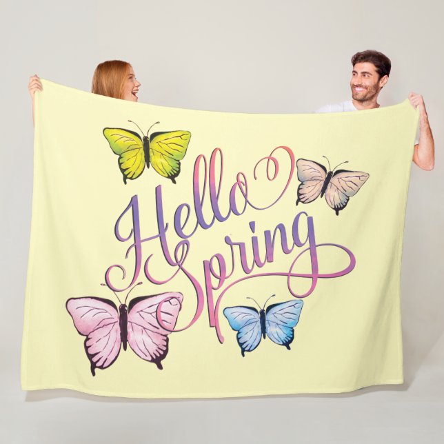 Butterfly Hello Spring Fleecedecke (Beispiel)