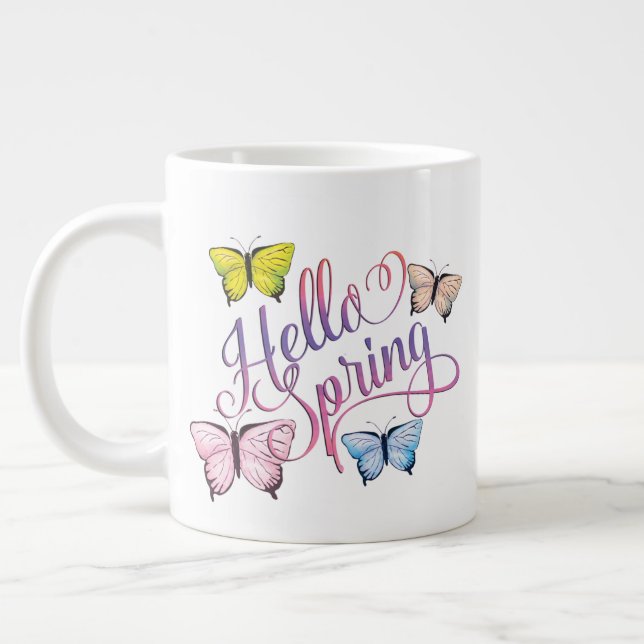 Butterfly Hello Spring Jumbo-Tasse (Links)