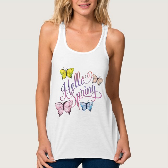 Butterfly Hello Spring Tank Top (Vorderseite)
