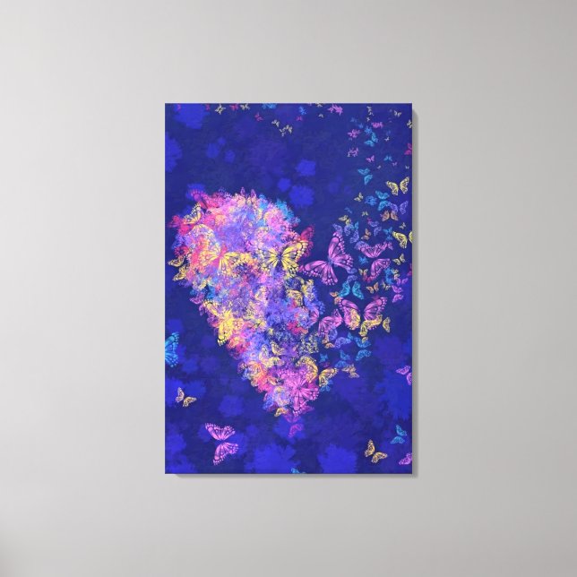 Butterfly-Herz-Leinwand Liebe drucken - Malerei Leinwanddruck (Vorderseite)