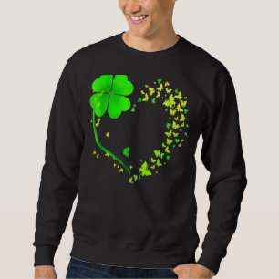 Butterfly Herzleaf Irish St Patrick Day Clover H Sweatshirt