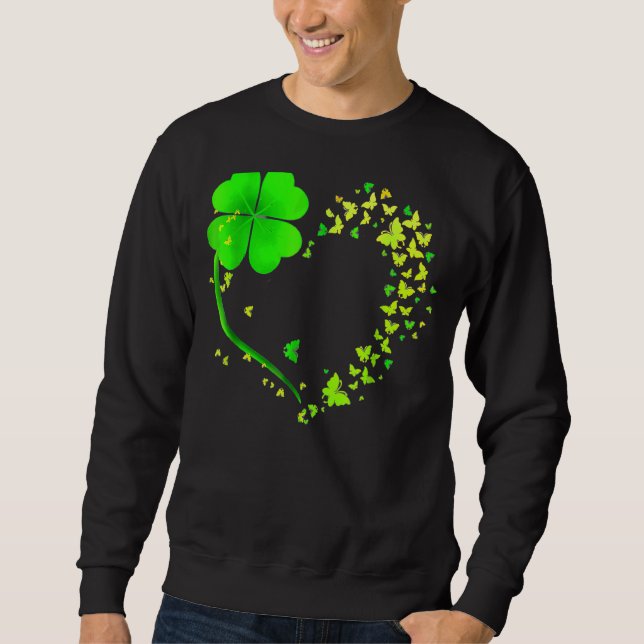 Butterfly Herzleaf Irish St Patrick Day Clover H Sweatshirt (Vorderseite)