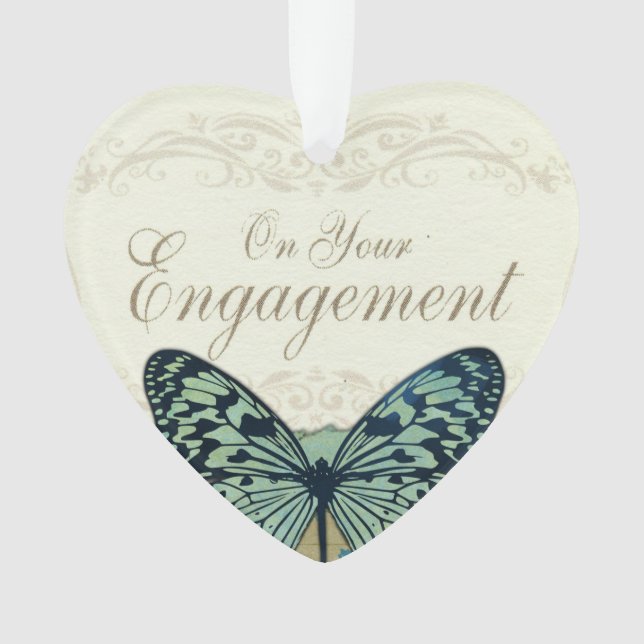 Butterfly Herzlichen Glückwunsch zur Verlobung Ornament (Vorderseite)