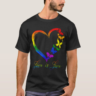 Butterfly Herzrasen Liebe ist Liebe Lesb Lesb T-Shirt