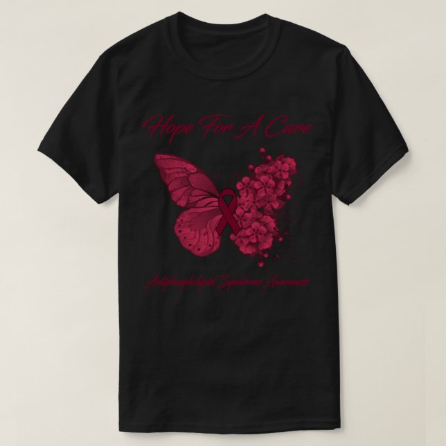 Butterfly Hope For A Cure Antiphospholipid Syndrom T-Shirt (Design vorne)