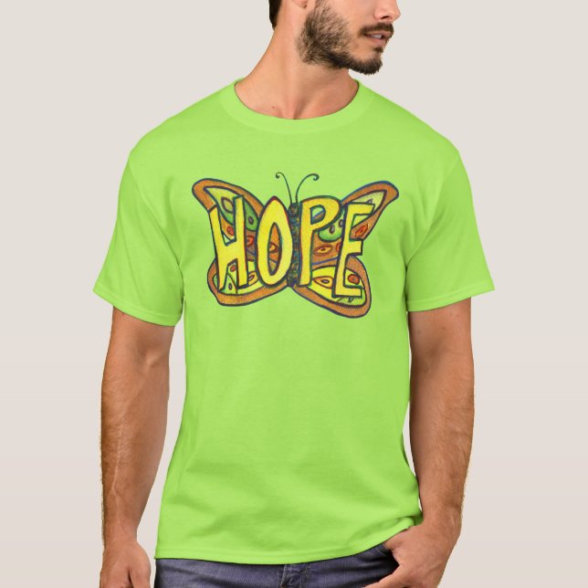 Butterfly Hope Word Art Inspiration Custom Shirt (Vorderseite)