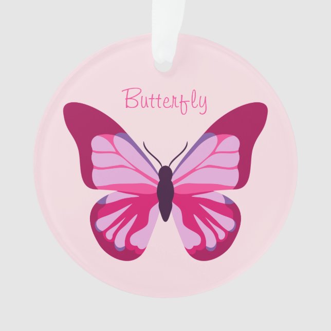 Butterfly Hübsch Pink Lila Ornament (Vorderseite)