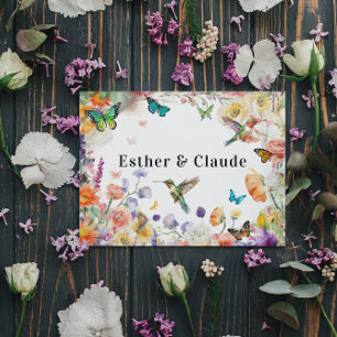 Butterfly Hummingbird Wildblume Meadow Karte