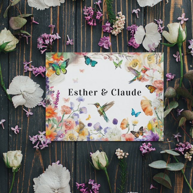 Butterfly Hummingbird Wildblume Meadow Karte (Von Creator hochgeladen)