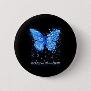 Butterfly Hydrocephalus Awareness Ribbon Button