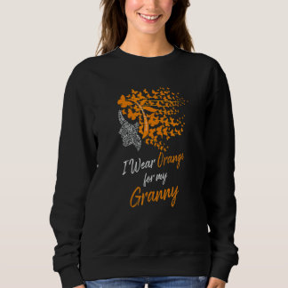 Butterfly I Wear Orange For My Granny Leukemia Awa Sweatshirt
