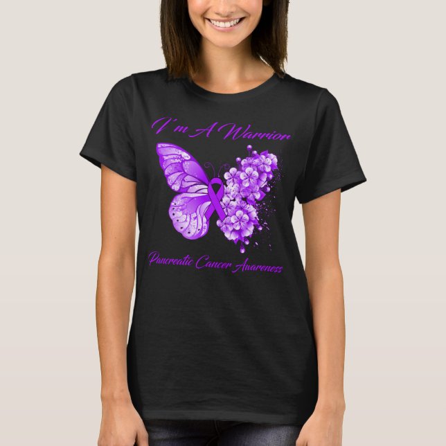 Butterfly Ich bin ein Krieger-Bauchspeicheldrüsenk T-Shirt (Vorderseite)