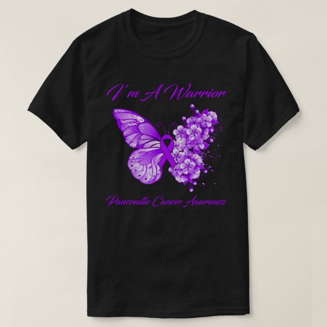 Butterfly Ich bin ein Krieger-Bauchspeicheldrüsenk T-Shirt (Design vorne)